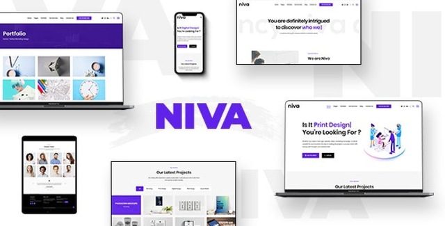 Niva creative agency WordPress theme preview