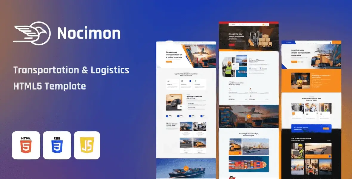 Nocimon logistics and transportation HTML template responsive website preview