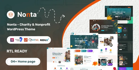Nonta nonprofit WordPress theme for charity and NGO websites