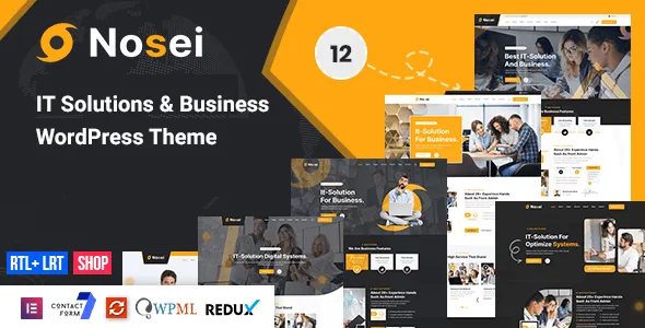 Nosei IT solutions WordPress theme for Elementor with modern corporate design