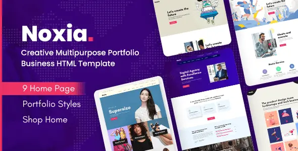 Noxia multipurpose HTML template homepage preview for creative agencies