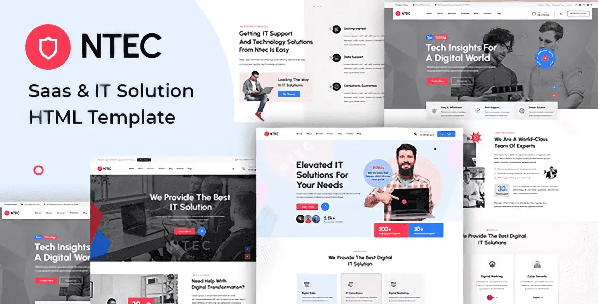 Ntec SaaS and IT Solution HTML template with modern UI/UX design