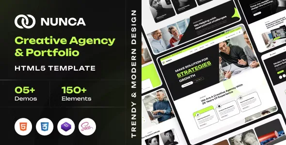 Nunca creative agency and portfolio HTML5 template preview