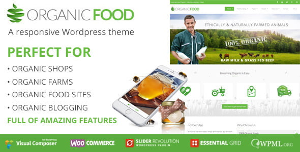 OrganicFood responsive WordPress theme for organic food stores and farms