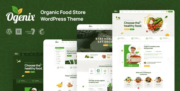 Ogenix organic food store WordPress theme homepage preview