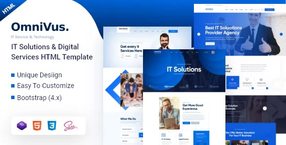 Omnivus IT solutions and digital services HTML5 template preview