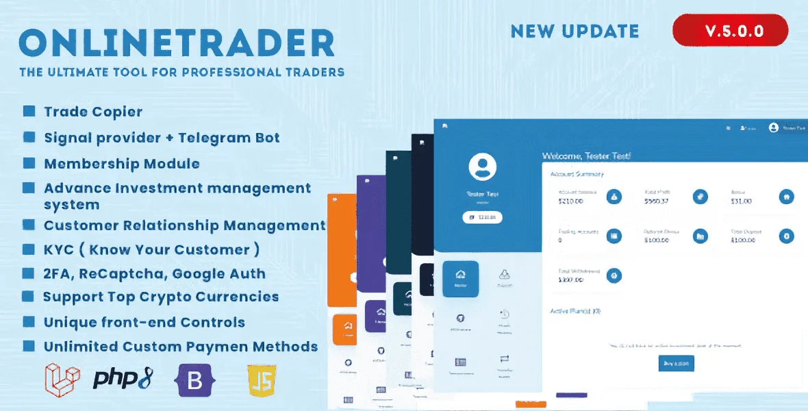 OnlineTrader investment management PHP script dashboard