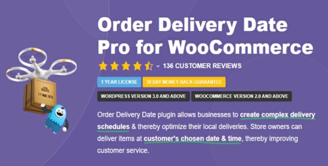 Order Delivery Date Pro WooCommerce plugin interface showing delivery date selection