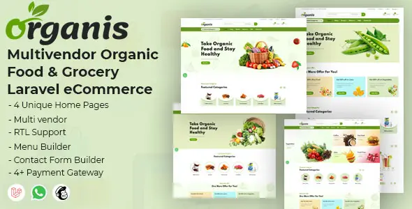 Organis multivendor ecommerce script interface for organic food and grocery marketplace