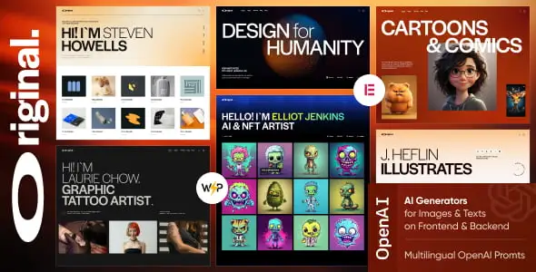Original illustrator and artist portfolio WordPress theme with modern design