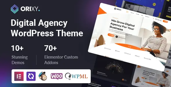 Orixy Elementor Digital Agency WordPress Theme preview