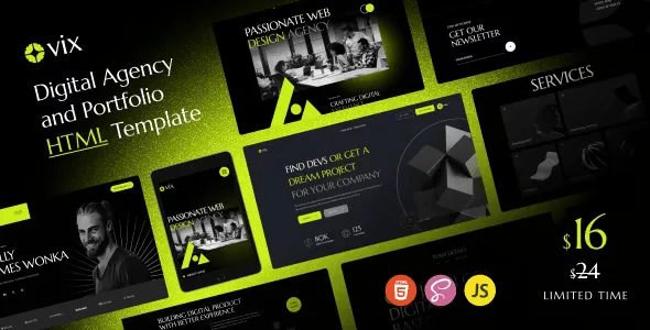 Ovix digital agency and creative portfolio HTML template preview