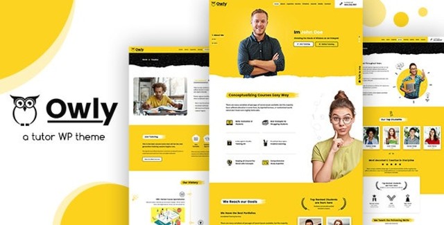 Owly online tutoring and elearning WordPress theme preview