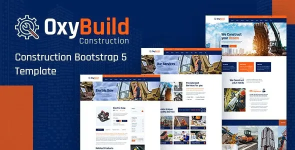 OxyBuild construction Bootstrap 5 HTML template preview