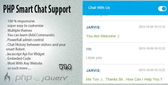 PHP AI chat support script with smart robot customer service widget on website