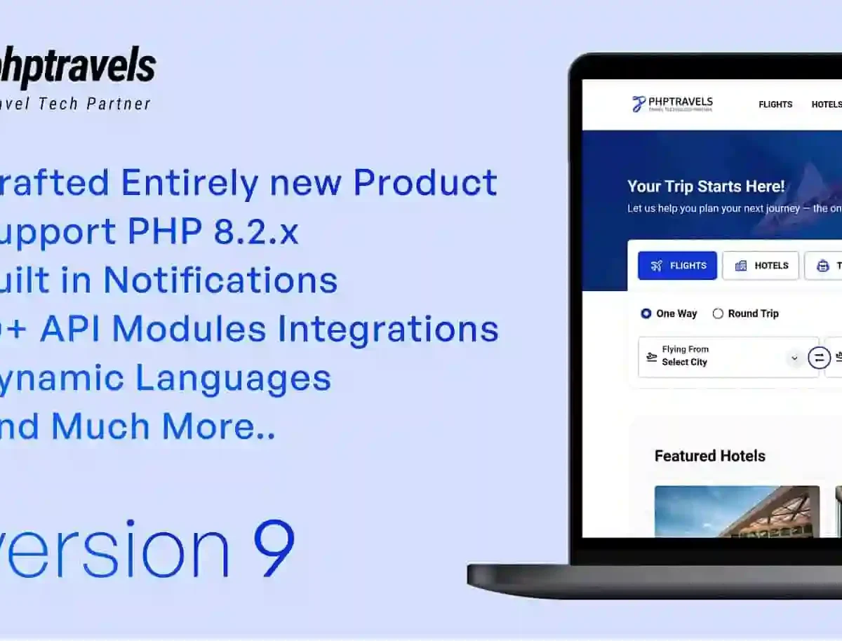 PHPTRAVELS online travel agency booking software interface