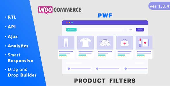 PWF WooCommerce Product Filters plugin interface showing AJAX filtering options
