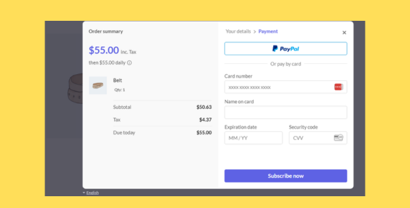 Paddle Checkout for WooCommerce plugin interface showing on-page payment integration