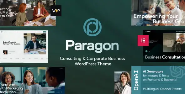 Paragon corporate business WordPress theme for consulting and financial firms