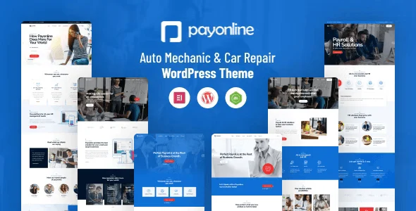 Payonline payroll WordPress theme homepage layout for HR software companies