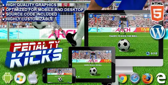 Penalty Kicks HTML5 soccer sport game gameplay