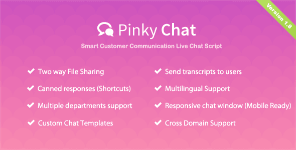 Pinky Chat live chat PHP script for real-time customer support and website analytics