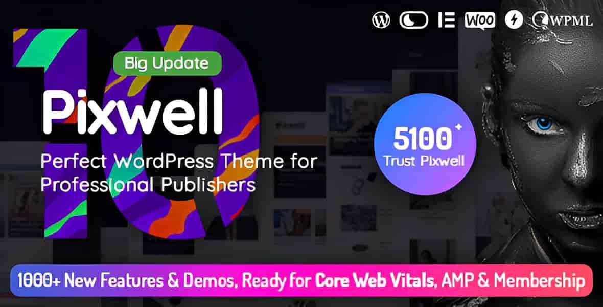 Pixwell modern magazine WordPress theme layout preview