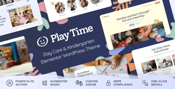 Play Time daycare and kindergarten WordPress theme preview