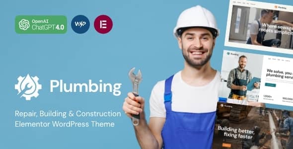 Ploming plumber and handyman WordPress theme preview