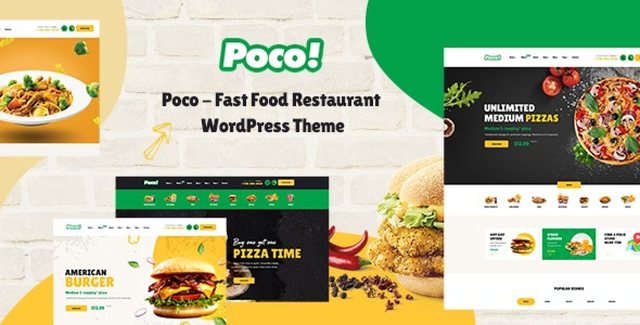 Poco fast food restaurant WordPress theme homepage demo preview
