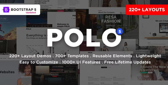 Polo responsive multi-purpose HTML5 template preview