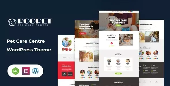 Poopet pet care WordPress theme with Elementor PRO and RTL support