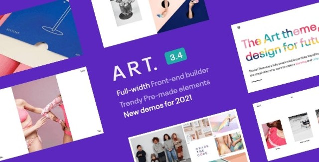 Portfolio ART responsive WordPress theme showcasing a creative portfolio website layout