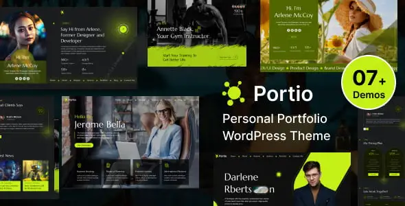 Portio personal portfolio resume WordPress theme preview