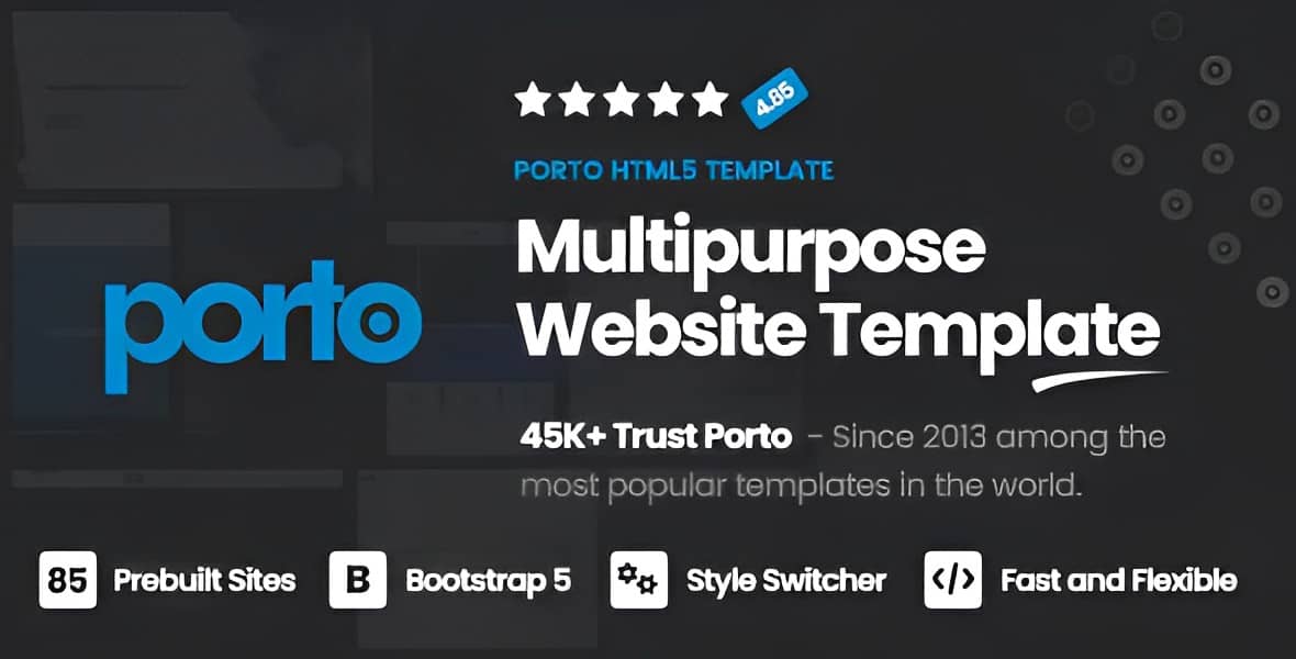 Porto responsive HTML5 template for business websites and portfolios