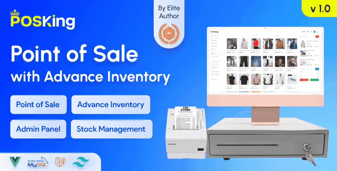 PosKing PHP POS system with inventory management for retail businesses
