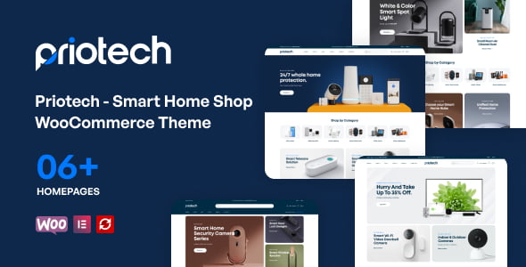 Priotech smart home WooCommerce theme for tech stores