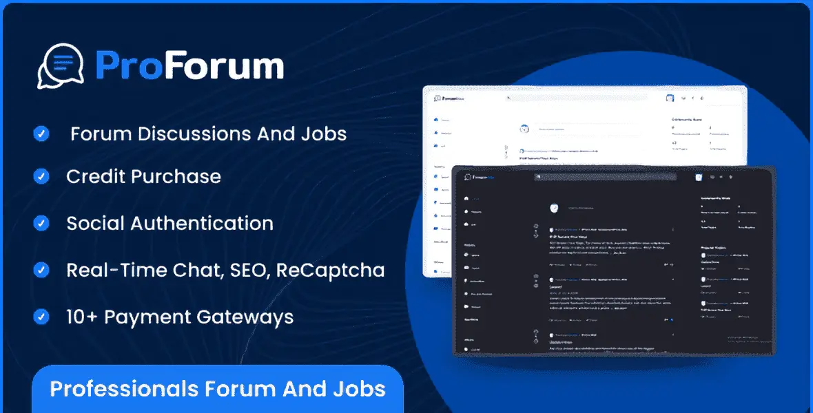 ProForum Laravel forum and jobs PHP script interface