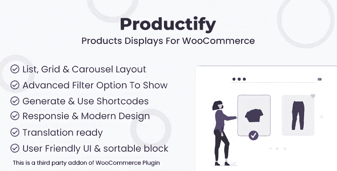 Productify WooCommerce product display plugin with grid, carousel, and list layout options