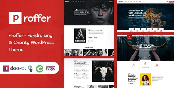 Proffer fundraising and charity WordPress theme