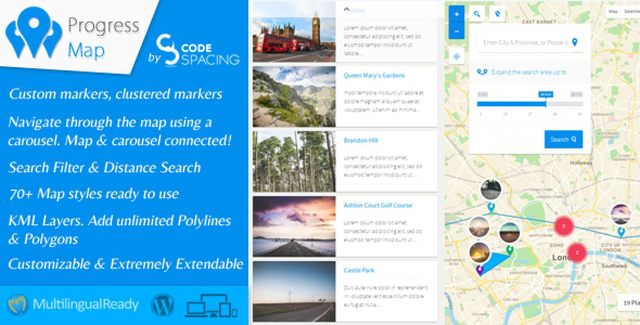 Progress Map WordPress Plugin customizable Google Maps for WordPress