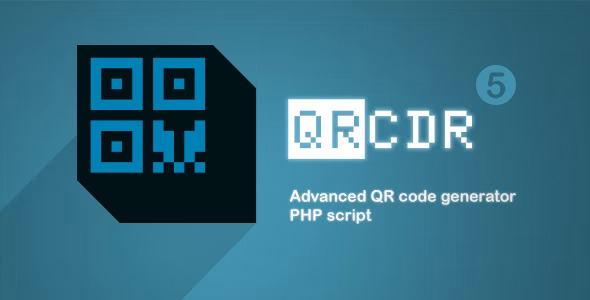 QRcdr responsive QR code generator PHP script with logo upload and color customization