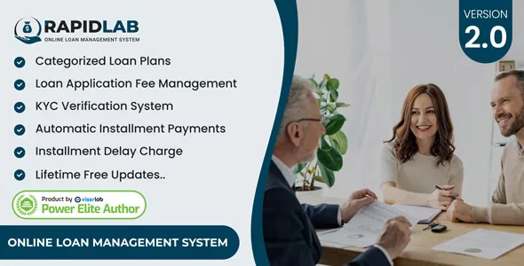 RapidLab PHP loan management system dashboard interface
