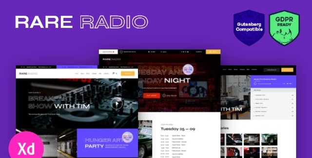 Rare Radio WordPress theme for online radio station and podcast websites