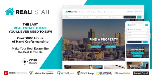 Real Estate 7 responsive WordPress theme with CRM and IDX integration