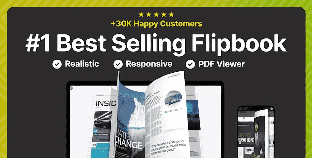 Real3D FlipBook 3D flipbook WordPress plugin with interactive page-turning effect