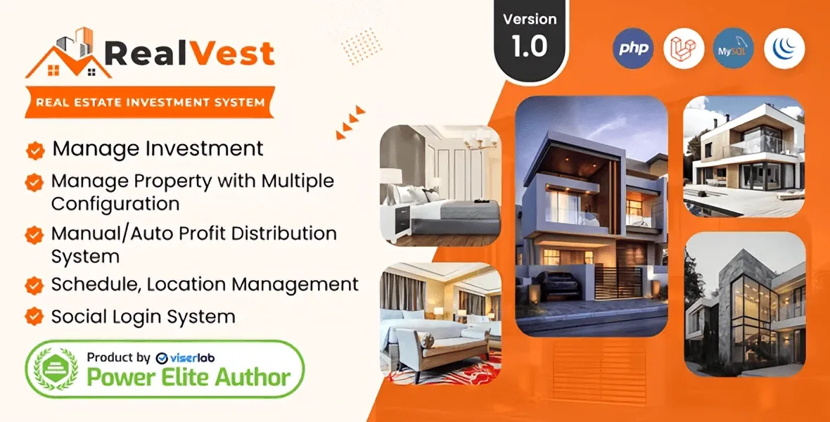 RealVest real estate investment system PHP script dashboard