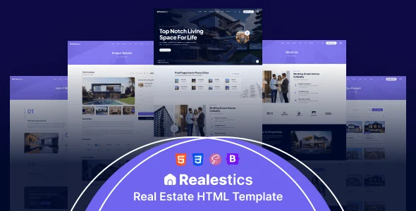 Realestics real estate HTML template with responsive design