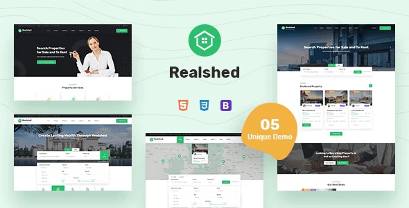 Realshed real estate HTML template design