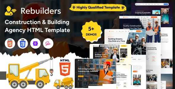 Rebuilders construction and building HTML template preview